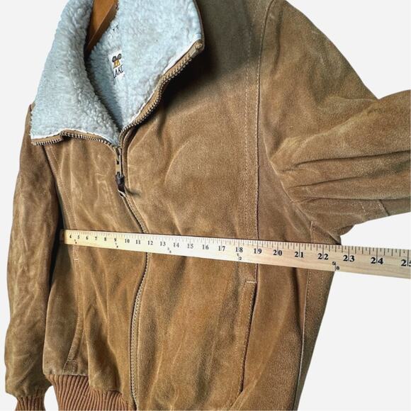 Huckberry Brown Bomber Jacket with Sherpa Collar - Picture 8 of 12